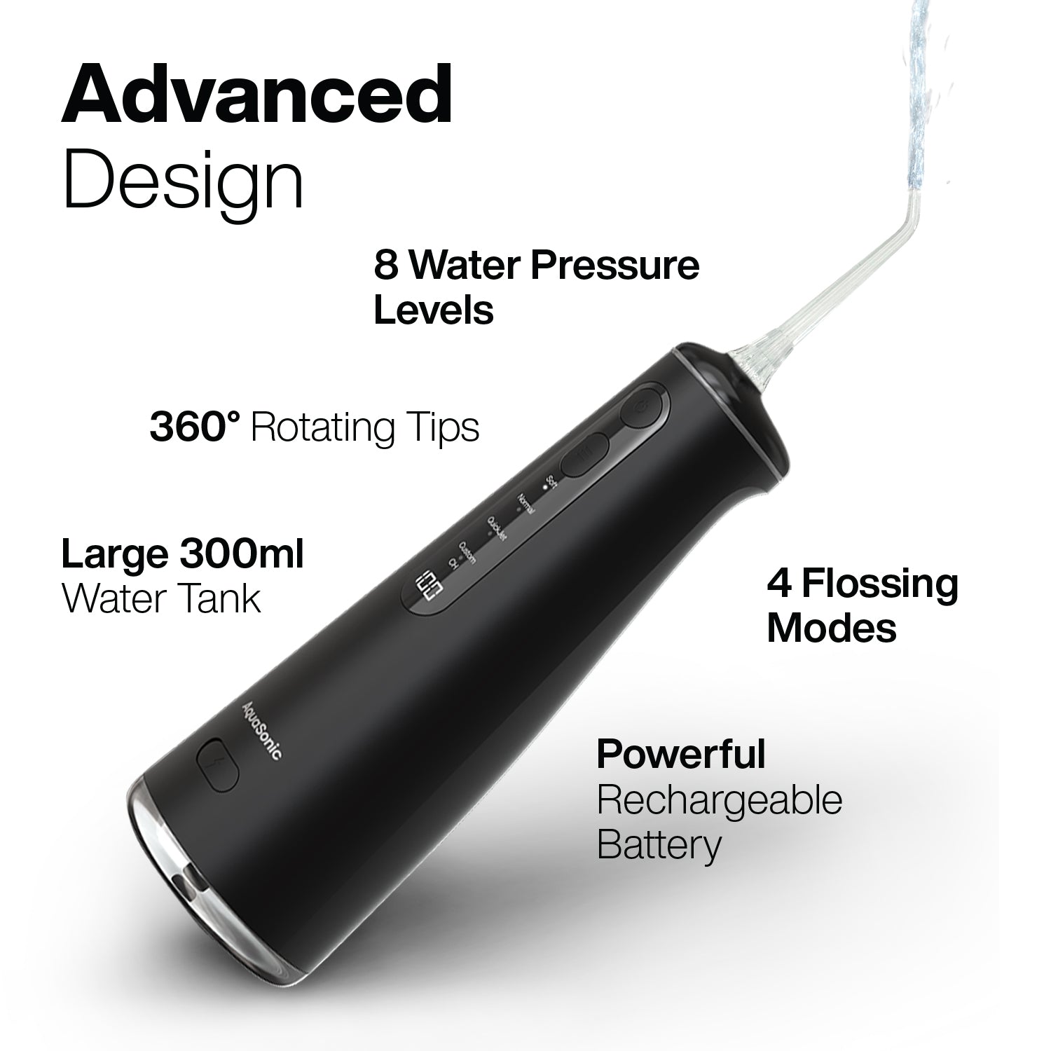 Elite Flosser - Rechargeable Water Flosser with 4 Tips - Oral Irrigator with 4 Modes - Portable & Cordless