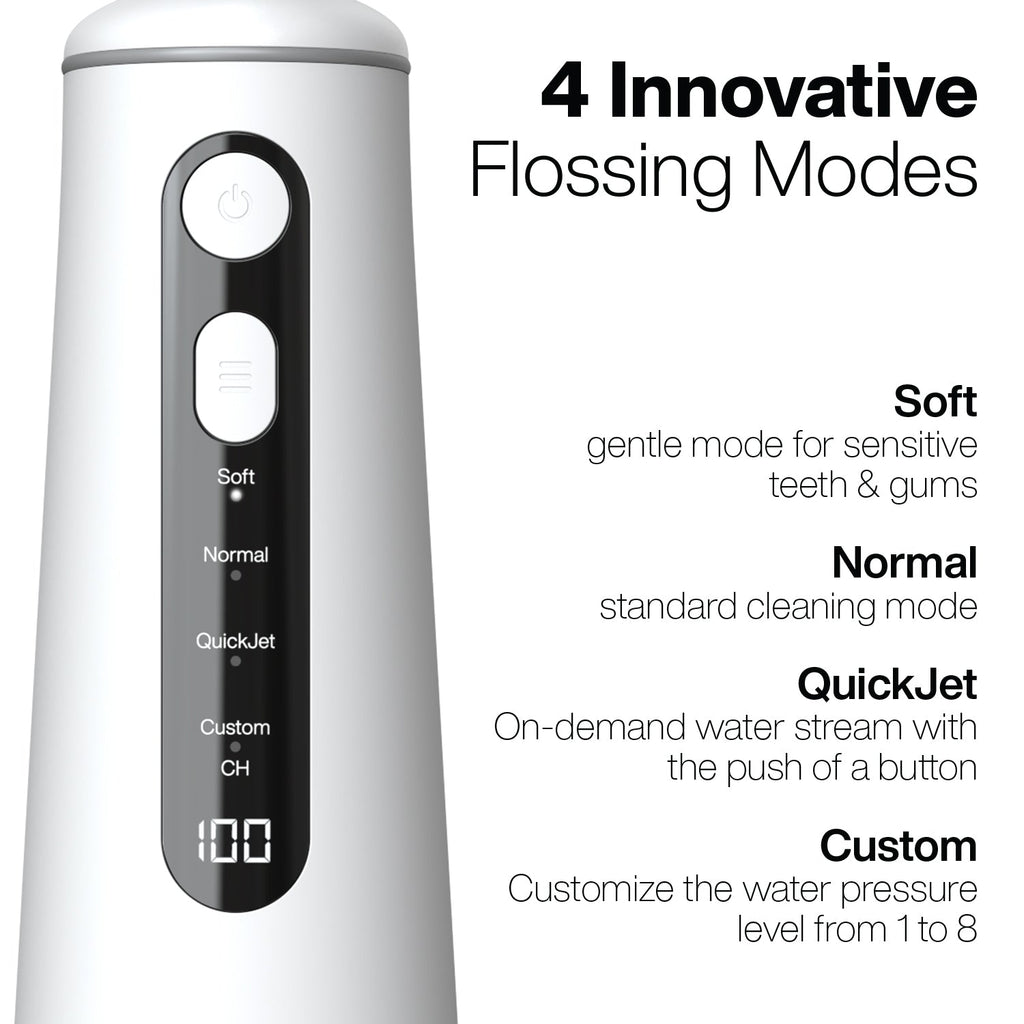 Elite Flosser - Rechargeable Water Flosser with 4 Tips - Oral Irrigator with 4 Modes - Portable & Cordless