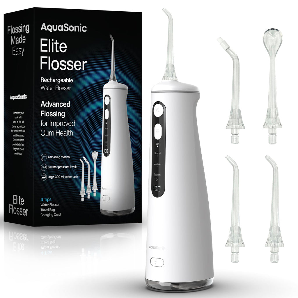 Elite Flosser - Rechargeable Water Flosser with 4 Tips - Oral Irrigator with 4 Modes - Portable & Cordless