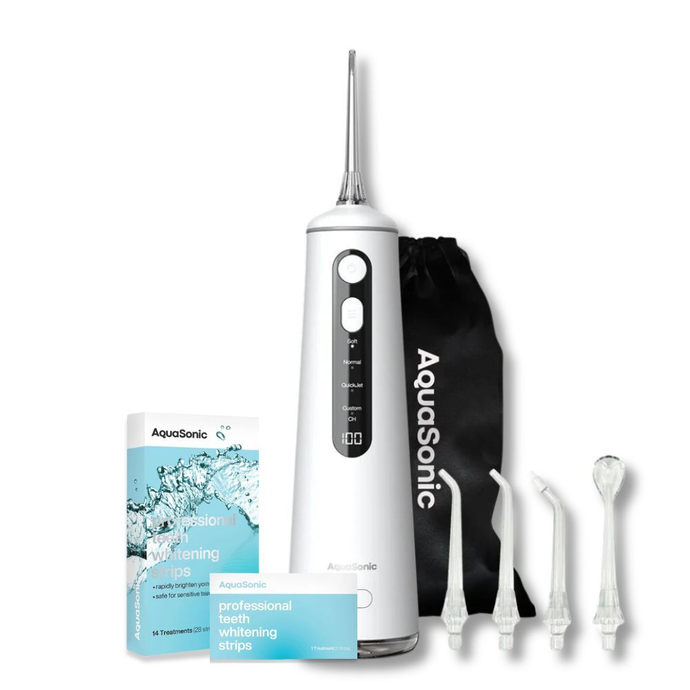 Elite Flosser Bundle Peppermint Whitening Strips