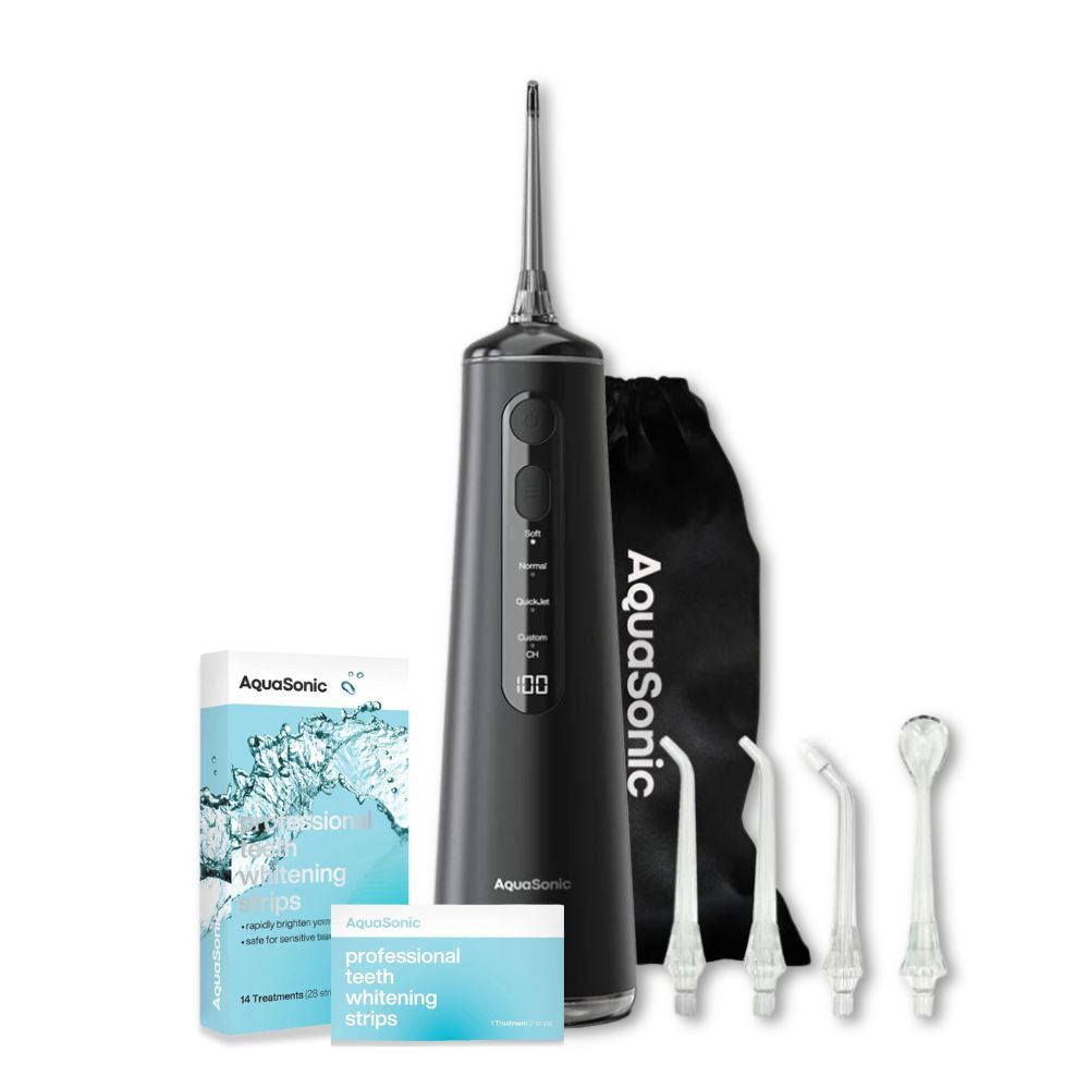 Elite Flosser Bundle Peppermint Whitening Strips