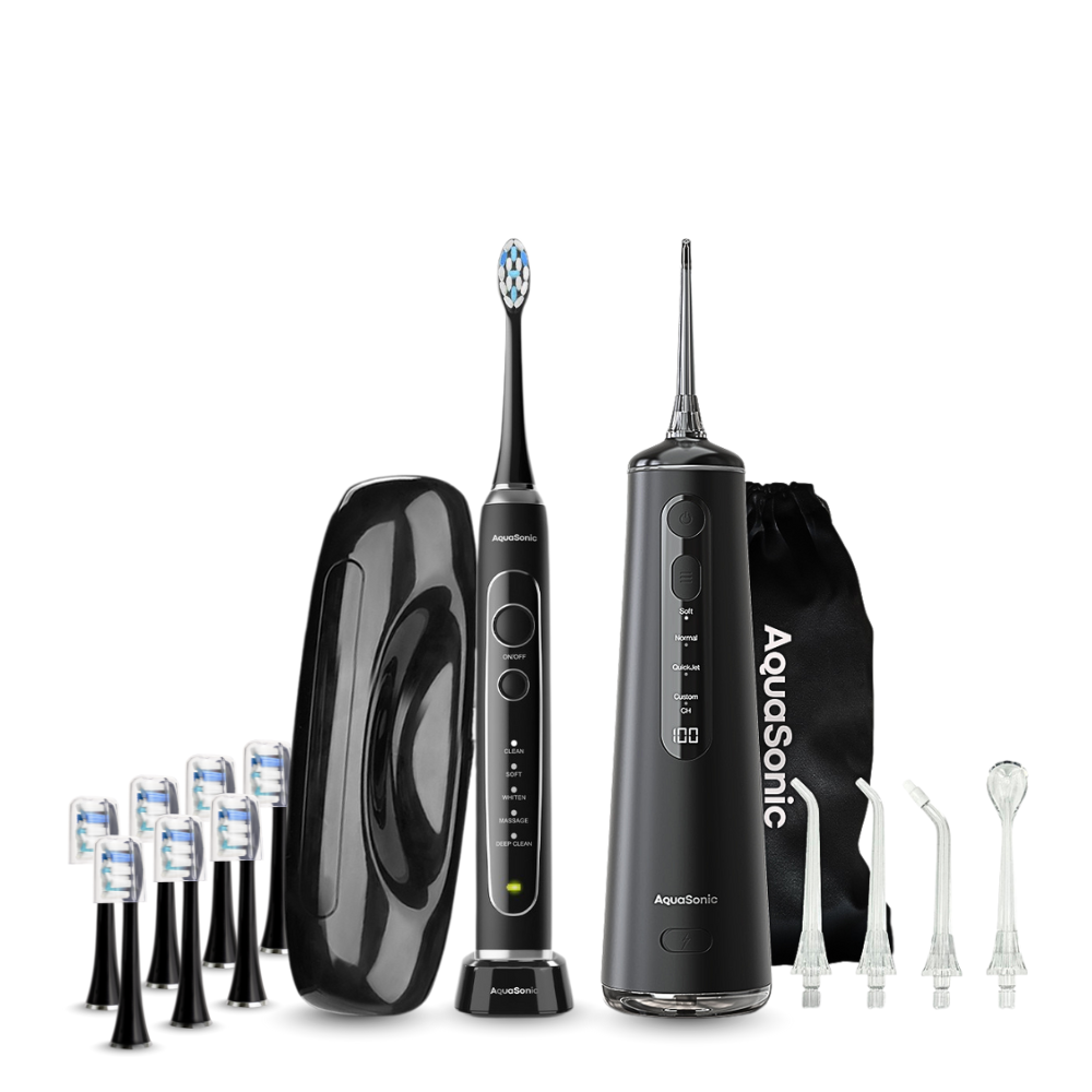 Aquasonic Elite Rechargeable Electric Toothbrush & Flosser Combo