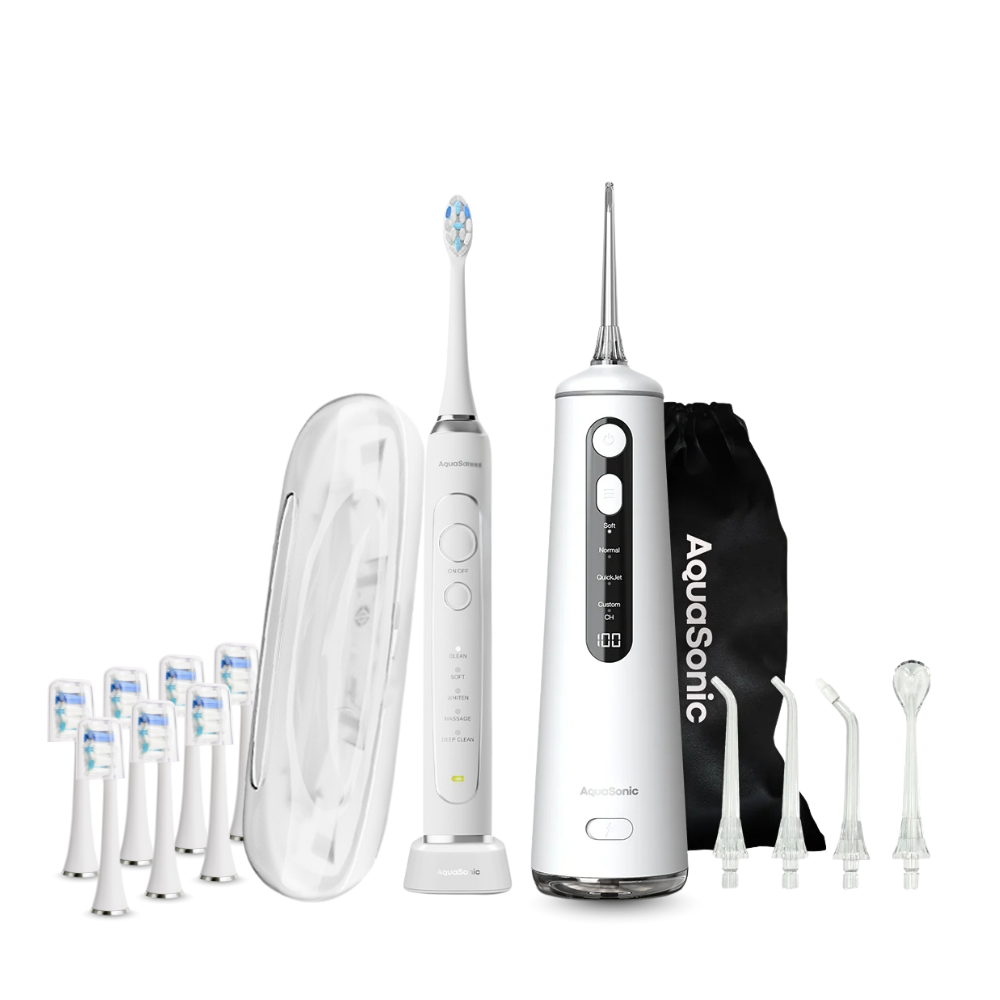 Aquasonic Elite Rechargeable Electric Toothbrush & Flosser Combo