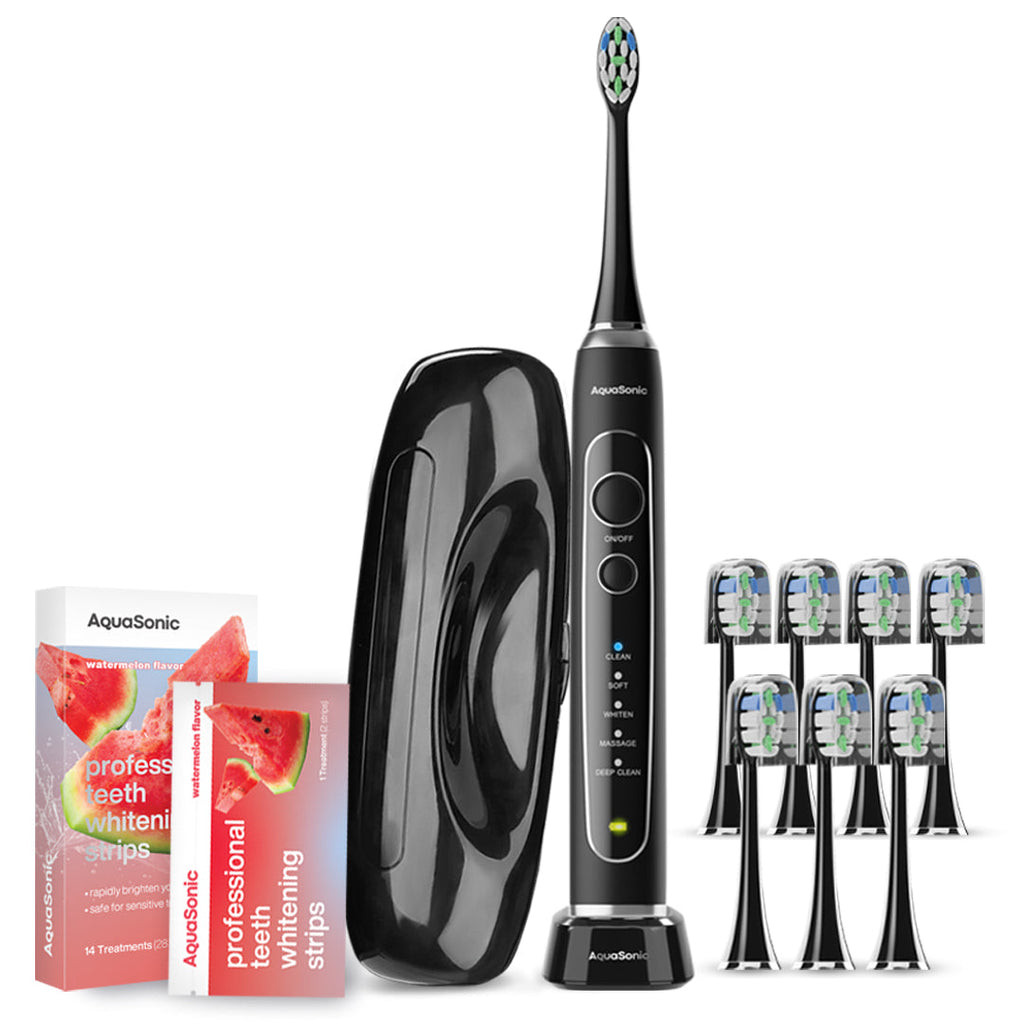 AquaSonic Ultra Whitening Elite Toothbrush & Whitening Strip Bundle